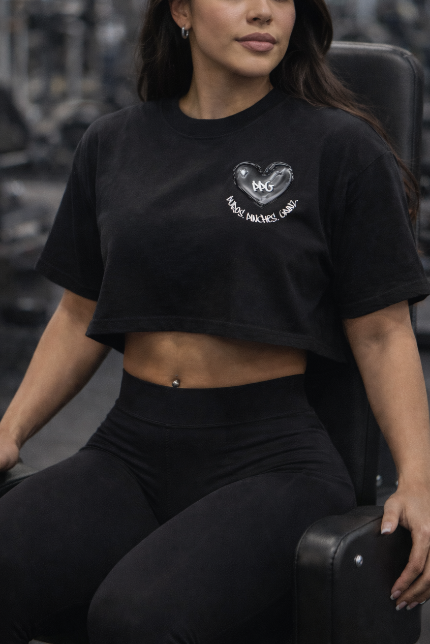 Womens Chrome Heart Crop